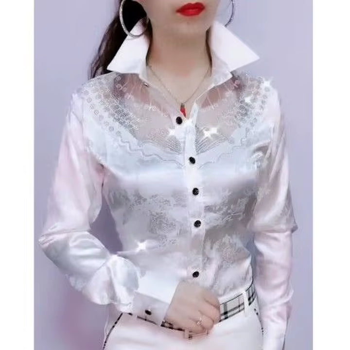 Blusa Elegante Diamante Rosa 